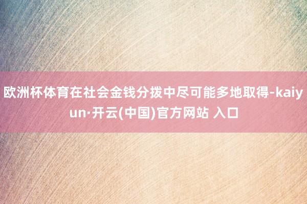 歐洲杯體育在社會金錢分撥中盡可能多地取得-kaiyun·開云(中國)官方網站 入口