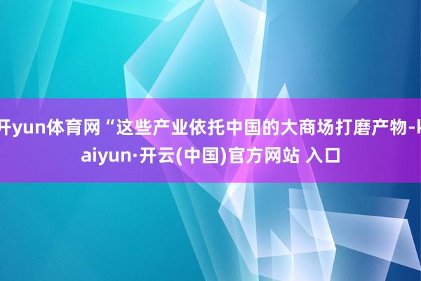 開yun體育網“這些產業依托中國的大商場打磨產物-kaiyun·開云(中國)官方網站 入口