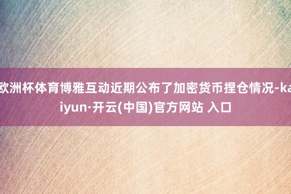 歐洲杯體育博雅互動近期公布了加密貨幣捏倉情況-kaiyun·開云(中國)官方網站 入口