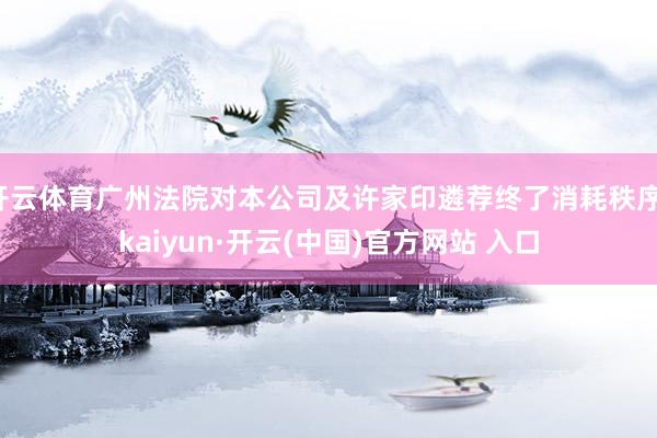 開(kāi)云體育廣州法院對(duì)本公司及許家印遴薦終了消耗秩序-kaiyun·開(kāi)云(中國(guó))官方網(wǎng)站 入口