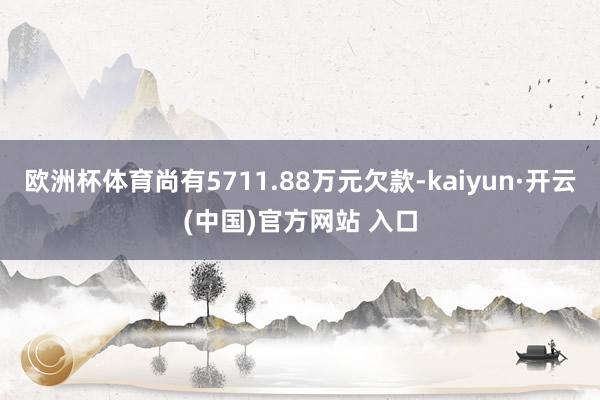 歐洲杯體育尚有5711.88萬元欠款-kaiyun·開云(中國)官方網站 入口