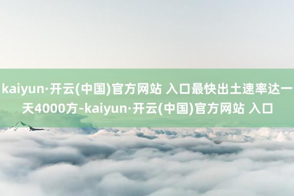 kaiyun·開云(中國)官方網站 入口最快出土速率達一天4000方-kaiyun·開云(中國)官方網站 入口